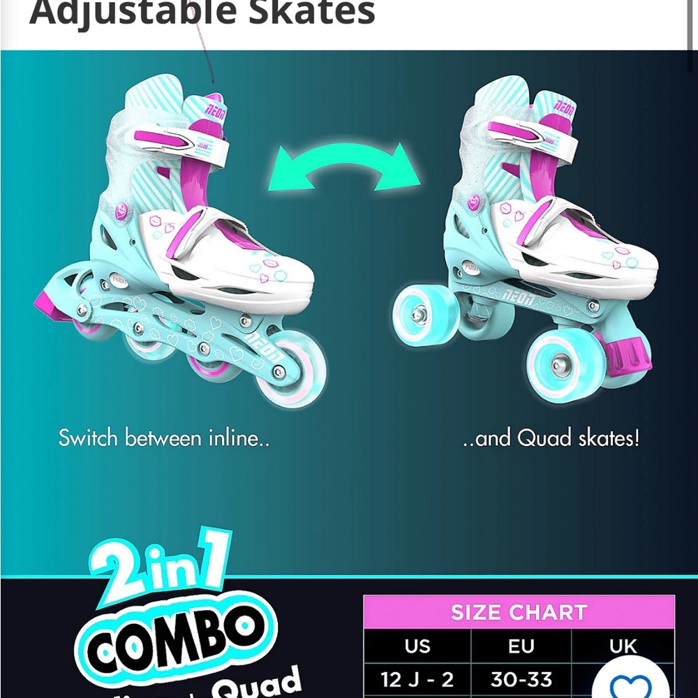White and Purple Adjustable Inline Skates with Strap System